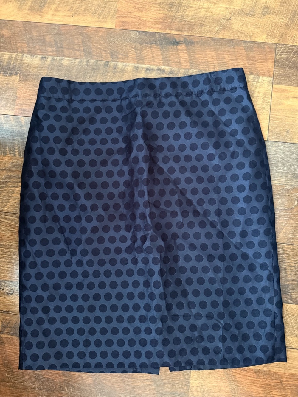 Classic Navy Polka Dot Pencil Skirt